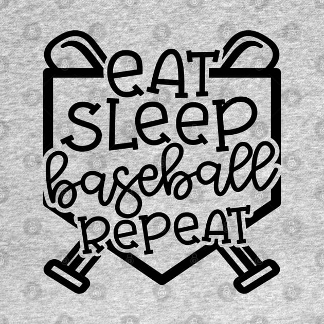 Eat Sleep Baseball Repeat Cute Funny by GlimmerDesigns